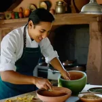 무무 Mumu  전통 요리 체험 - **A Culinary Masterclass in a Rustic Kitchen:**
    Prompt: "A cozy and warmly lit rustic kitchen, e...