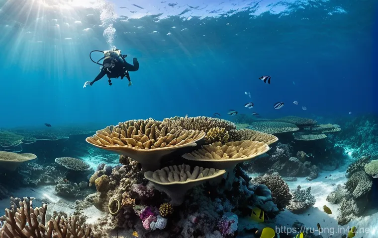 마당 해양 보호구역 방문기 - **"Respectful Exploration: An Eco-Tourist's Underwater Journey"**
    A serene underwater scene depi...